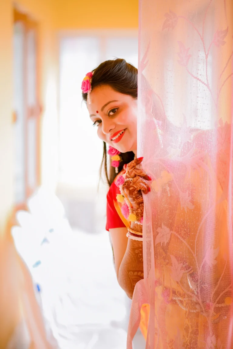 Befor haldi rituals Bengali Bride Candid Photo