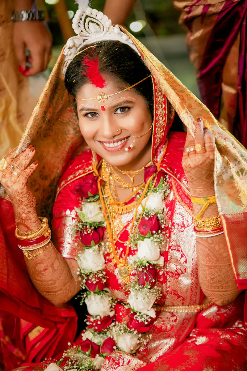 Bengali Bride after sindoor daan in behala