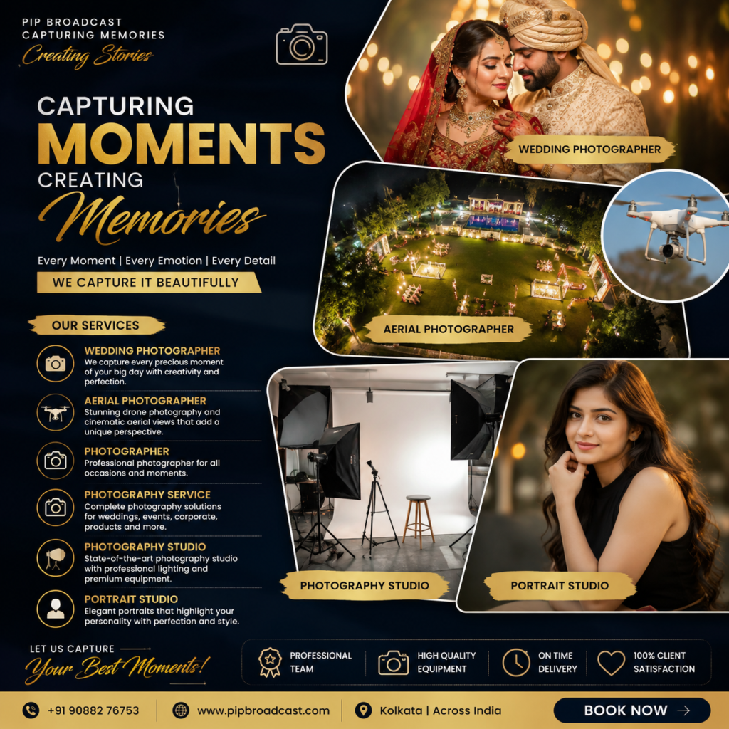 Professional Wedding Photographer, Aerial Photographer, Photography Service, Photography Studio & Portrait Studio | PIP Broadcast